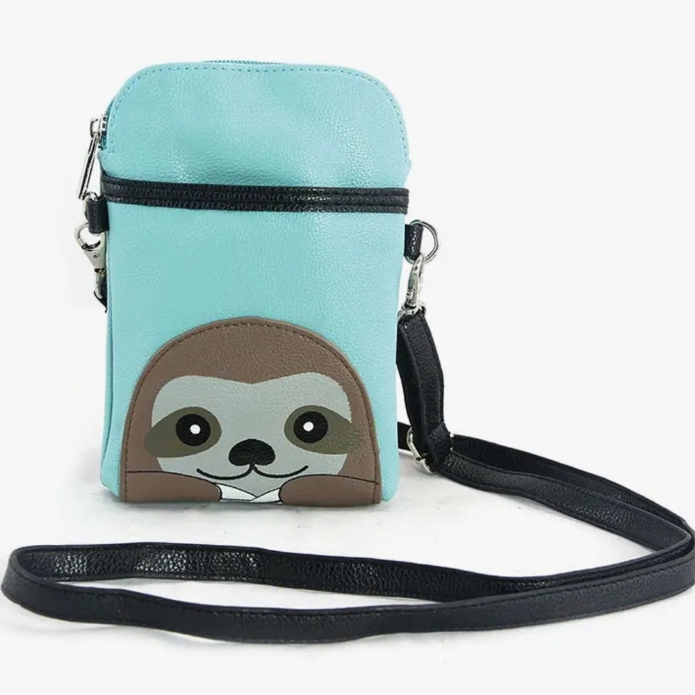NWT Sloth Small Pouch Shoulder Bag | Teal